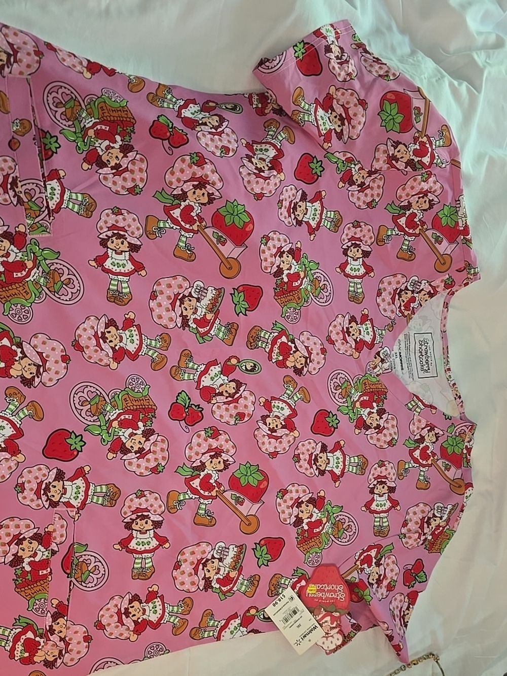 Strawberry Shortcake Pink Kids Pajama Top - Licensed Character